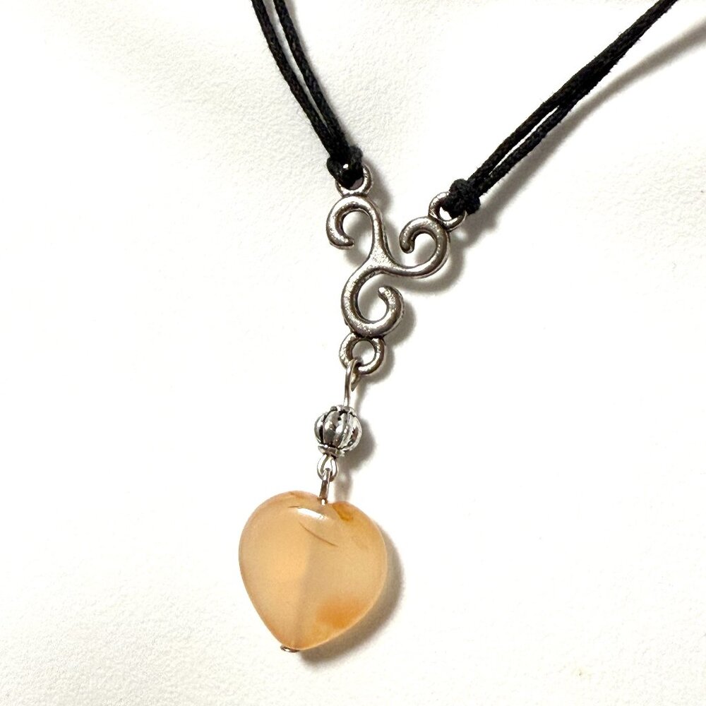 2/$20, Natural Orange Agate Lariat Cord Necklace, Genuine Gemstone Necklace